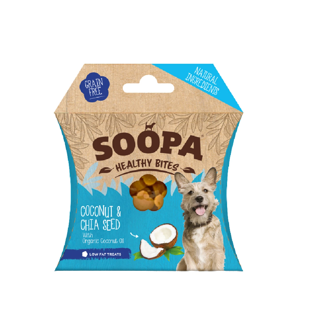 SOOPA Healthy Bites Coconut & Chia Seed – Noix de coco et graines de chia (50g)